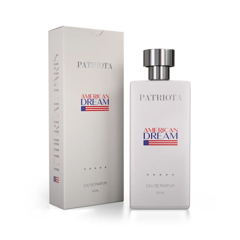 Perfume Patriota American Dream 100ml – Eau de Parfum masculino Ethereal Paris Parfums, frasco branco com caixa