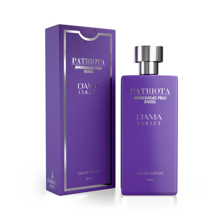 Perfume Patriota 1a Dama L'Lillet 100ml – Eau de Parfum feminino Ethereal Paris Parfums, frasco roxo com caixa