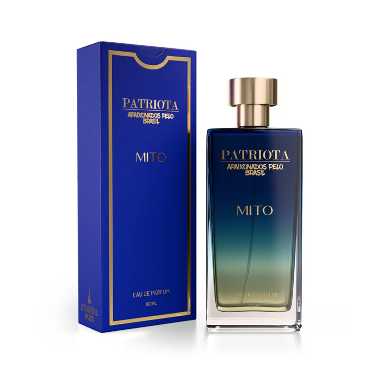 Perfume Patriota Mito 100ml – Eau de Parfum masculino Ethereal Paris Parfums, frasco azul com caixa